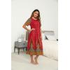 Ekouaer Women’s House Dress with Pockets Long Nightgowns for Women House Dress Pleated Front Moo Moos for Women S-XXXL(Floral Red)