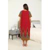 Ekouaer Women’s House Dress with Pockets Long Nightgowns for Women House Dress Pleated Front Moo Moos for Women S-XXXL(Floral Red)