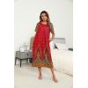 Ekouaer Women’s House Dress with Pockets Long Nightgowns for Women House Dress Pleated Front Moo Moos for Women S-XXXL(Floral Red)