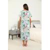Ekouaer Women’s House Dress with Pockets Long Nightgowns for Women House Dress Pleated Front Moo Moos for Women S-XXXL(Green Pink Flower)