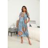 Ekouaer Women’s House Dress with Pockets Long Nightgowns for Women House Dress Pleated Front Moo Moos for Women S-XXXL(Light Blue Mandala)