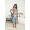 Ekouaer Women’s House Dress with Pockets Long Nightgowns for Women House Dress Pleated Front Moo Moos for Women S-XXXL(Light Blue Mandala)