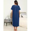 Ekouaer Women’s House Dress with Pockets Long Nightgowns for Women House Dress Pleated Front Moo Moos for Women S-XXXL(Navy Blue)