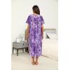 Ekouaer Women’s House Dress with Pockets Long Nightgowns for Women House Dress Pleated Front Moo Moos for Women S-XXXL(Purple Tie-dye Flowers)