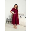 Ekouaer Women’s House Dress with Pockets Long Nightgowns for Women House Dress Pleated Front Moo Moos for Women S-XXXL(Wine Red)
