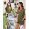 Ekouaer Women’s Maternity Nursing Pajama Sets Button Down Postpartum Pajamas Short Sleeve Breastfeeding Clothes(Army Green)