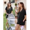 Ekouaer Women’s Maternity Nursing Pajama Sets Button Down Postpartum Pajamas Short Sleeve Breastfeeding Clothes(Black)