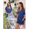 Ekouaer Women’s Maternity Nursing Pajama Sets Button Down Postpartum Pajamas Short Sleeve Breastfeeding Clothes(Blue)