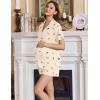 Ekouaer Women’s Maternity Nursing Pajama Sets Button Down Postpartum Pajamas Short Sleeve Breastfeeding Clothes(Cherry Teddy)