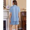 Ekouaer Women’s Maternity Nursing Pajama Sets Button Down Postpartum Pajamas Short Sleeve Breastfeeding Clothes(Light Blue)