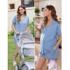 Ekouaer Women’s Maternity Nursing Pajama Sets Button Down Postpartum Pajamas Short Sleeve Breastfeeding Clothes(Light Blue)