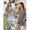 Ekouaer Women’s Maternity Nursing Pajama Sets Button Down Postpartum Pajamas Short Sleeve Breastfeeding Clothes(Middle Grey)
