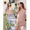 Ekouaer Women’s Maternity Nursing Pajama Sets Button Down Postpartum Pajamas Short Sleeve Breastfeeding Clothes(Pink)