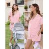 Ekouaer Women’s Maternity Nursing Pajama Sets Button Down Postpartum Pajamas Short Sleeve Breastfeeding Clothes(Pink Moon Teddy)