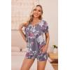 Ekouaer Women’s Maternity Nursing Pajama Sets Short Sleeve Postpartum Pajamas Breastfeeding Pregnancy Clothes(A_gray Flower)