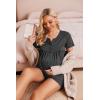 Ekouaer Women’s Maternity Nursing Pajama Sets Short Sleeve Postpartum Pajamas Breastfeeding Pregnancy Clothes(Dark Grey)