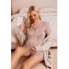 Ekouaer Women’s Maternity Nursing Pajama Sets Short Sleeve Postpartum Pajamas Breastfeeding Pregnancy Clothes(Dusty Pink)