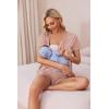 Ekouaer Women’s Maternity Nursing Pajama Sets Short Sleeve Postpartum Pajamas Breastfeeding Pregnancy Clothes(Dusty Pink)