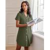 Ekouaer Womens Nightgown Button Down Night Gowns Short Sleeve Sleepshirt V Neck Nightshirt Soft Sleepwear S-XXL(Army Green)