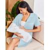 Ekouaer Womens Nightgown Button Down Night Gowns Short Sleeve Sleepshirt V Neck Nightshirt Soft Sleepwear S-XXL(Light Blue)
