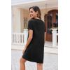 Ekouaer Women’s Nightgown Button Down Nightshirt Short Sleeve Sleepshirt Soft V Neck Sleepwear Pajama Dress(Black)
