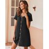 Ekouaer Women’s Nightgown Button Down Nightshirt Short Sleeve Sleepshirt Soft V Neck Sleepwear Pajama Dress(Black)