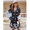 Ekouaer Women’s Nightgown Button Down Nightshirt Short Sleeve Sleepshirt Soft V Neck Sleepwear Pajama Dress(Black Butterflys)