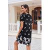 Ekouaer Women’s Nightgown Button Down Nightshirt Short Sleeve Sleepshirt Soft V Neck Sleepwear Pajama Dress(Black Butterflys)