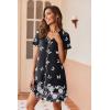 Ekouaer Women’s Nightgown Button Down Nightshirt Short Sleeve Sleepshirt Soft V Neck Sleepwear Pajama Dress(Black Butterflys)