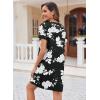 Ekouaer Women’s Nightgown Button Down Nightshirt Short Sleeve Sleepshirt Soft V Neck Sleepwear Pajama Dress(Black Floral)