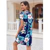 Ekouaer Women’s Nightgown Button Down Nightshirt Short Sleeve Sleepshirt Soft V Neck Sleepwear Pajama Dress(Blue Floral)