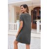 Ekouaer Women’s Nightgown Button Down Nightshirt Short Sleeve Sleepshirt Soft V Neck Sleepwear Pajama Dress(Dark Gray)