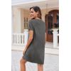 Ekouaer Women’s Nightgown Button Down Nightshirt Short Sleeve Sleepshirt Soft V Neck Sleepwear Pajama Dress(Grey)