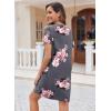 Ekouaer Women’s Nightgown Button Down Nightshirt Short Sleeve Sleepshirt Soft V Neck Sleepwear Pajama Dress(Grey Floral)