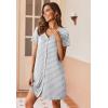Ekouaer Women’s Nightgown Button Down Nightshirt Short Sleeve Sleepshirt Soft V Neck Sleepwear Pajama Dress(Grey Striped)