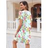 Ekouaer Women’s Nightgown Button Down Nightshirt Short Sleeve Sleepshirt Soft V Neck Sleepwear Pajama Dress(Light Green Floral)