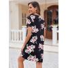 Ekouaer Women’s Nightgown Button Down Nightshirt Short Sleeve Sleepshirt Soft V Neck Sleepwear Pajama Dress(Navy Floral)