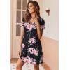 Ekouaer Women’s Nightgown Button Down Nightshirt Short Sleeve Sleepshirt Soft V Neck Sleepwear Pajama Dress(Navy Floral)