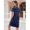 Ekouaer Women’s Nightgown Button Down Nightshirt Short Sleeve Sleepshirt Soft V Neck Sleepwear Pajama Dress(Navy Star)