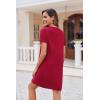 Ekouaer Women’s Nightgown Button Down Nightshirt Short Sleeve Sleepshirt Soft V Neck Sleepwear Pajama Dress(Wine Red)