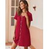 Ekouaer Women’s Nightgown Button Down Nightshirt Short Sleeve Sleepshirt Soft V Neck Sleepwear Pajama Dress(Wine Red)