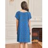 Ekouaer Womens Nightgown Lace Trim V Neck Sleep Shirt Flare Short Sleeve Night Gown Pleated Nightshirt Ladies Nightdress(Dog Paws Blue)