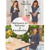 Ekouaer Women’s Nightgown Long Sleeve Nightshirt Button Down Sleepshirt Boyfriend Sleepwear Pajama Dress S-XXL(Dark Grey)