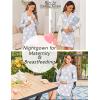 Ekouaer Women’s Nightgown Long Sleeve Nightshirt Button Down Sleepshirt Boyfriend Sleepwear Pajama Dress S-XXL(Gray Star)