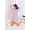 Ekouaer Women’s Nightgown Long Sleeve Nightshirt Button Down Sleepshirt Boyfriend Sleepwear Pajama Dress S-XXL(Lavender)