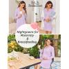Ekouaer Women’s Nightgown Long Sleeve Nightshirt Button Down Sleepshirt Boyfriend Sleepwear Pajama Dress S-XXL(Lavender)