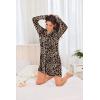 Ekouaer Women’s Nightgown Long Sleeve Nightshirt Button Down Sleepshirt Boyfriend Sleepwear Pajama Dress S-XXL(Leopard)