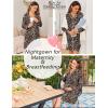 Ekouaer Women’s Nightgown Long Sleeve Nightshirt Button Down Sleepshirt Boyfriend Sleepwear Pajama Dress S-XXL(Leopard)