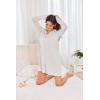 Ekouaer Women’s Nightgown Long Sleeve Nightshirt Button Down Sleepshirt Boyfriend Sleepwear Pajama Dress S-XXL(Light Grey)