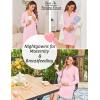 Ekouaer Women’s Nightgown Long Sleeve Nightshirt Button Down Sleepshirt Boyfriend Sleepwear Pajama Dress S-XXL(Misty Rose)